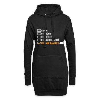 Nagetier Hamsterbesitzer Hamster - Hoodie-Kleid - Schwarz - Vorne