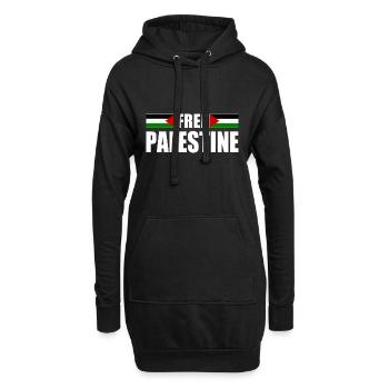 Free palestine - Sweat-shirt à capuche long Femme - noir - Devant