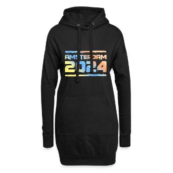 Amsterdam 2024 Bunt - Hoodie-Kleid - Schwarz - Vorne