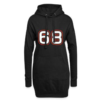 Symbole numérique 68 - Sweat-shirt à capuche long Femme - noir - Devant