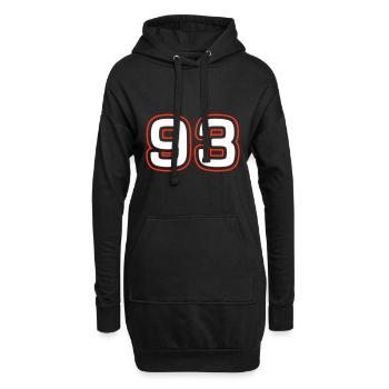 93 Symbole numérique - Sweat-shirt à capuche long Femme - noir - Devant