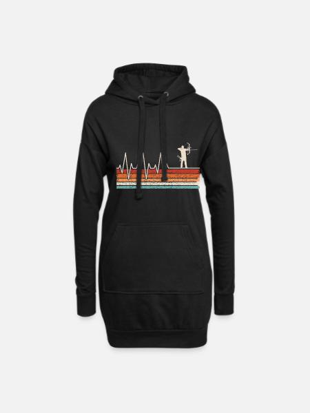 Bogenschütze Herzschlag Bogenschießen - Hoodie-Kleid - Schwarz