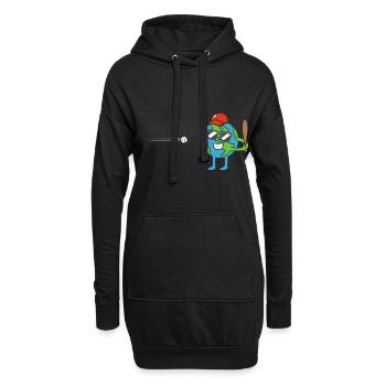 Erde spielt Baseball Tag der Erde - Hoodie-Kleid - Schwarz - Vorne