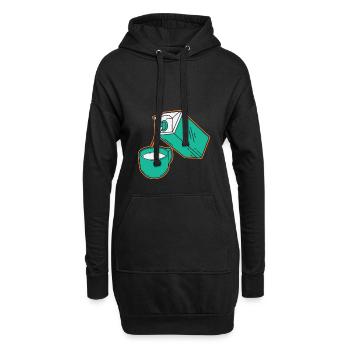 Lait lait café café sac de lait - Sweat-shirt à capuche long Femme - noir - Devant