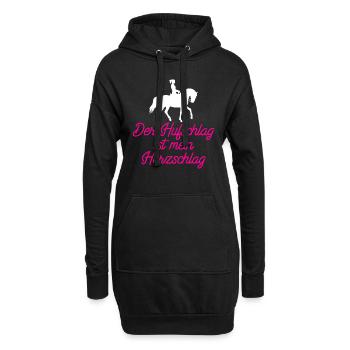Hoof beat est mon rythme cardiaque - chemise de cheval - Sweat-shirt à capuche long Femme - noir - Devant