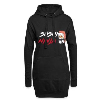 Sushi Ninja Drôle Cuisine Japonaise Sushi - Sweat-shirt à capuche long Femme - noir - Devant