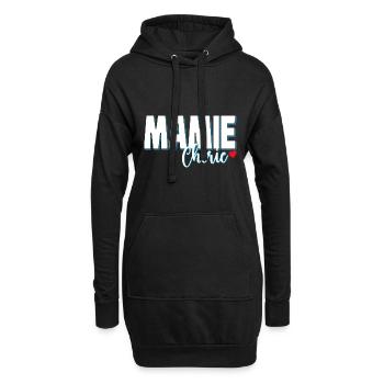 Mamie Chérie Citation Tendresse Grand-mère - Sweat-shirt à capuche long Femme - noir - Devant