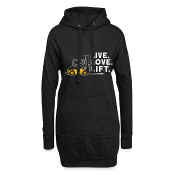 Gabelstaplerbediener und Gabelstaplerfahrer - Hoodie-Kleid - Schwarz - Vorne