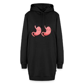 Gastroparésie intestinale - Sweat-shirt à capuche long Femme - noir - Devant