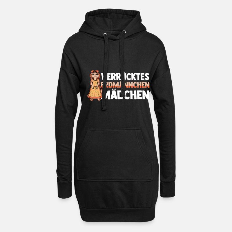 Erdmännchen - Hoodie-Kleid - Schwarz