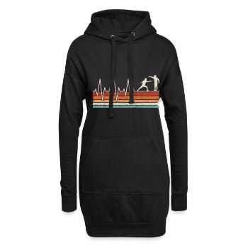 Fechter Herzschlag Fechtsport - Hoodie-Kleid - Schwarz - Vorne