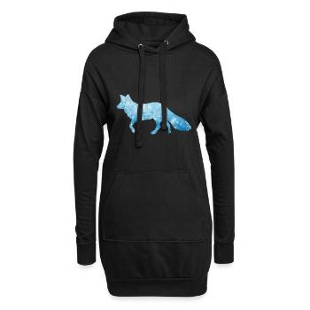 Schneefuchs Eisfuchs Fuchs / fox ice snow - Hoodie-Kleid - Schwarz - Vorne