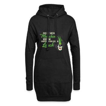 Das Ist Menschenkostüm Ich Bin Lauch Tier Vegan - Hoodie-Kleid - Schwarz - Vorne