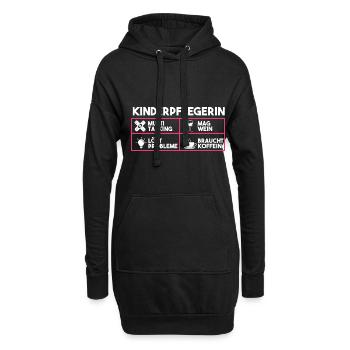 Erzieherin Kindergärtnerin Kinderpflegerin - Hoodie-Kleid - Schwarz - Vorne