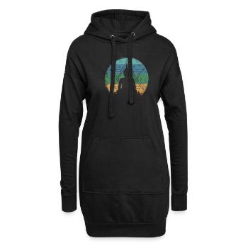 Vintager Meditations-Buddhismus-buddhistischer Zen-Frieden - Hoodie-Kleid - Schwarz - Vorne