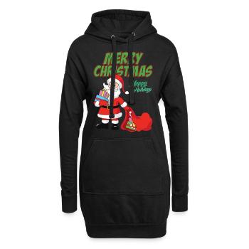 Drôle de motif de Noël - Sweat-shirt à capuche long Femme - noir - Devant