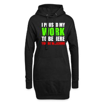 Travailleur bourreau de travail - Sweat-shirt à capuche long Femme - noir - Devant