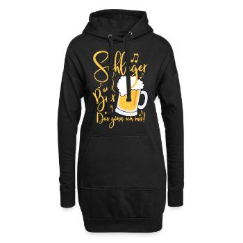 Schlager und Bier Das gönn ich mir Festival Party - Hoodie-Kleid - Schwarz - Vorne