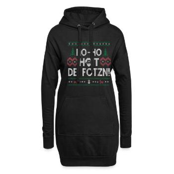 Ho-Ho-Hoit dei Fotzn Weihnachtsgruß mit Schmäh - Hoodie-Kleid - Schwarz - Vorne