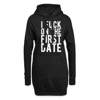 Frecher Humor für das erste Date Statement - Hoodie-Kleid - Schwarz - Vorne