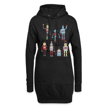 Robots - Sweat-shirt à capuche long Femme - noir - Devant
