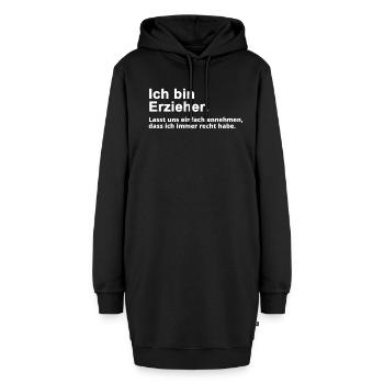 Erzieher Pädagoge Spruch Geschenk - Hoodie-Kleid - Schwarz - Vorne