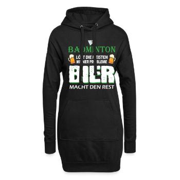 Badminton Federball Lustige Badminton Sprüche - Hoodie-Kleid - Schwarz - Vorne