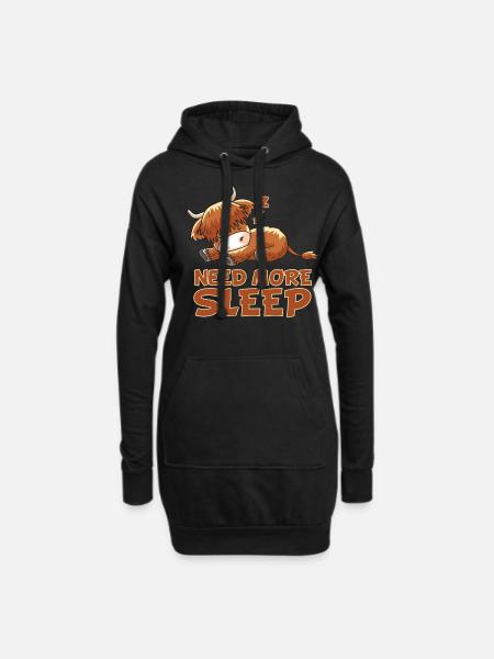 Cow scottish highland cattle highland pajamas - Hoodie Dress - black