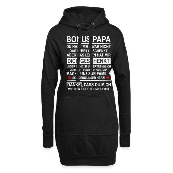 Bonus Papa vom Stiefkind geschenkt - Hoodie-Kleid - Schwarz - Vorne