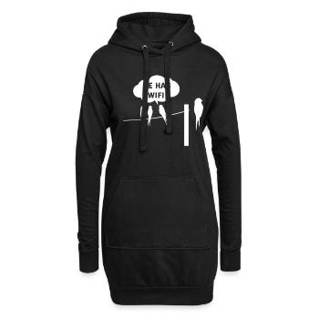 Oiseau WiFi Wifi Drôle - Sweat-shirt à capuche long Femme - noir - Devant