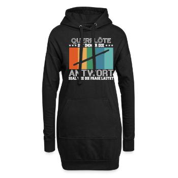 Querflöte Querflöten Flötist Geschenk - Hoodie-Kleid - Schwarz - Vorne