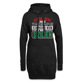 Sizilien Italien Palermo Italiener Geschenk - Hoodie-Kleid - Schwarz - Vorne