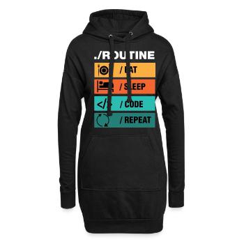 Eat Sleep Code Repeat Programmierer - Hoodie-Kleid - Schwarz - Vorne