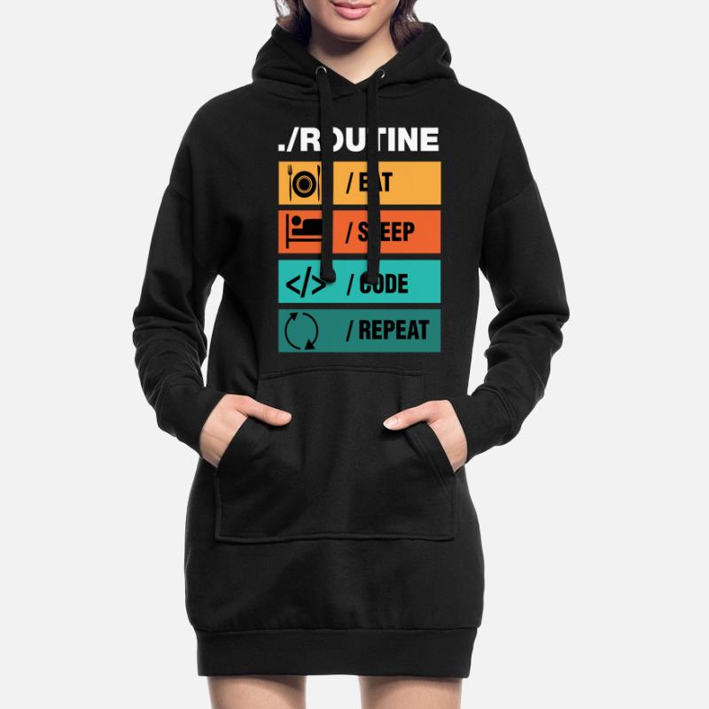 Eat Sleep Code Repeat Programmierer Hoodie-Kleid