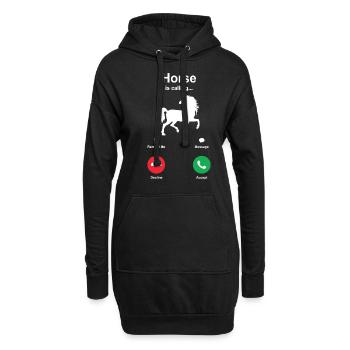 Cheval chevaux mignon équitation cadeau idée cadeau - Sweat-shirt à capuche long Femme - noir - Devant