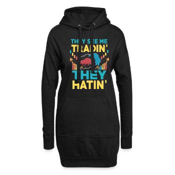 Bourse Forex Trading - Sweat-shirt à capuche long Femme - noir - Devant