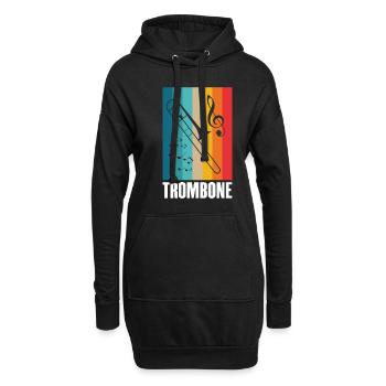 Posaune - Hoodie-Kleid - Schwarz - Vorne