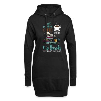 Juste pour moi le café, donne-moi mes livres drôle - Sweat-shirt à capuche long Femme - noir - Devant