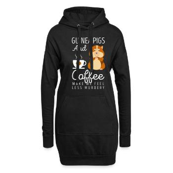 Cochon d'Inde - Sweat-shirt à capuche long Femme - noir - Devant