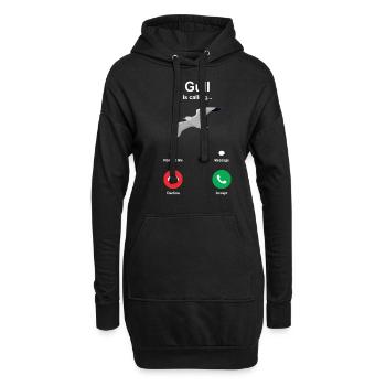 Idée cadeau de chemise d'oiseau d'eau de mouette - Sweat-shirt à capuche long Femme - noir - Devant