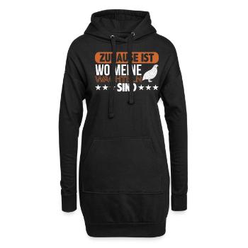 Wachtel - Hoodie-Kleid - Schwarz - Vorne