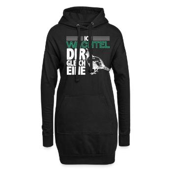 Wachtel - Hoodie-Kleid - Schwarz - Vorne