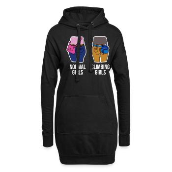Klettern Bouldern Climbing Girl - Hoodie-Kleid - Schwarz - Vorne