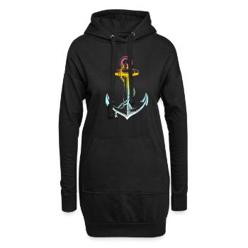 Anker - Hoodie-Kleid - Schwarz - Vorne