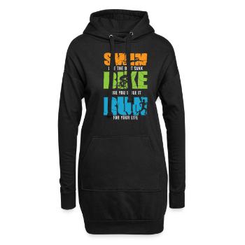 Tri Swim Bike Run - Sweat-shirt à capuche long Femme - noir - Devant