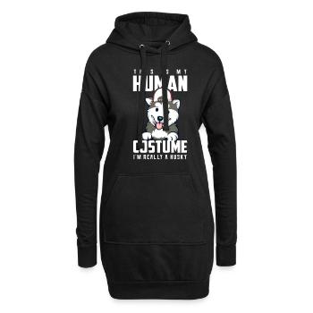 Rauque - Sweat-shirt à capuche long Femme - noir - Devant
