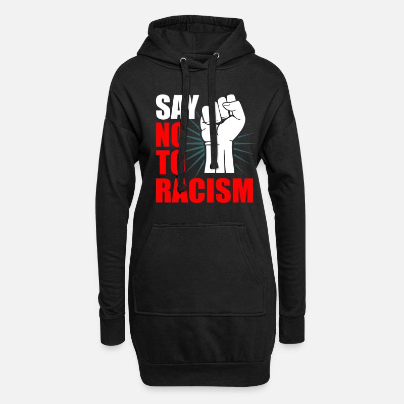 Antirassismus - Hoodie-Kleid - Schwarz