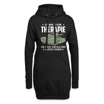 Panzer - Hoodie-Kleid - Schwarz - Vorne
