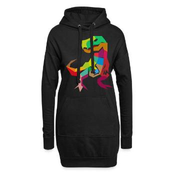 Abstrakter T-Rex trex tyrannosaurus Geschenkidee - Hoodie-Kleid - Schwarz - Vorne