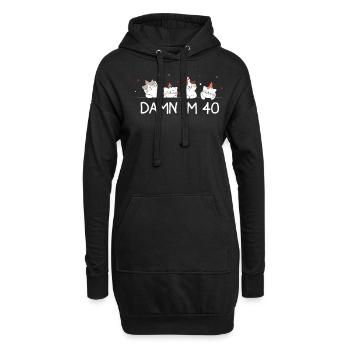 40th birthday - Hoodie Dress - black - Front